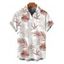 Men's Vacation Shirt Tropical Botanical Leaf Print Button Up Shirt - Rose 5XL