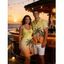 Vacation Couple Outfit for Beach Ombre Coconut Tree Print Mini Dress and Shirt Matching Set - multicolor S | US 4