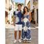 Vacation Couple Outfit Tropical Leaf Silhouette Print Twisted Wide Leg Jumpsuit and Shirt Set - PLANT GREEN S | US 4