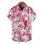 Men's Hawaiian Shirt Allover Rose Hibiscus Floral Print Button Up Shirt - Blanc 5XL