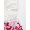 Hawaiian Dress Lace Hollow Out Rose Hibiscus Floral Print Cut Out Scalloped Dress - Blanc XL | US 10