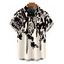 Men's Vacation Shirt Monochrome Ink Wash Botanical Print Button Up Shirt - Noir 5XL