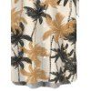 Men's Vacation Shirt Bicolor Coconut Tree Print Button Up Shirt - multicolor 5XL