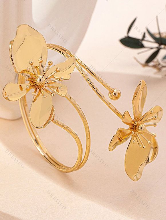 Minimalist Beach Ankle Chain Enamel Flower Vintage 3D Floral Anklet Chain - d'or 