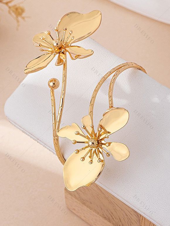 Minimalist Beach Ankle Chain Enamel Flower Vintage 3D Floral Anklet Chain - d'or 