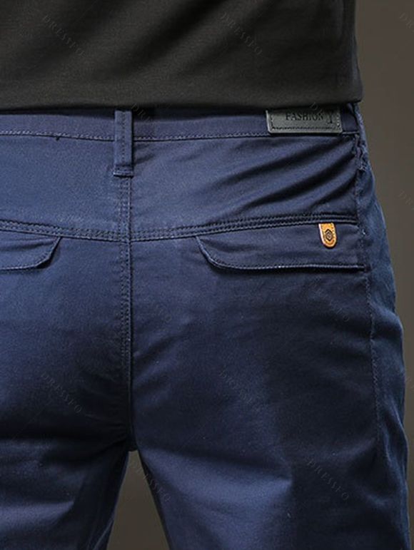 Men's Suit Pants Solid Color High Waisted Straight Pants - Cadetblue 2XL