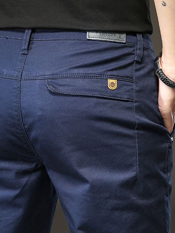 Men's Suit Pants Solid Color High Waisted Straight Pants - Cadetblue 2XL