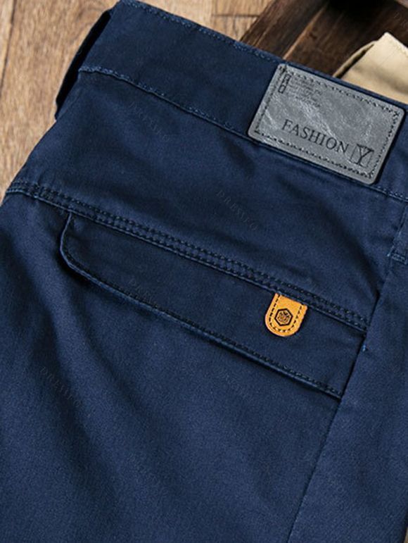 Men's Suit Pants Solid Color High Waisted Straight Pants - Cadetblue 2XL