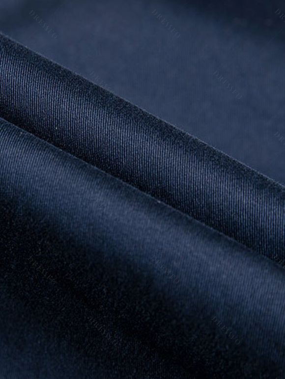 Men's Suit Pants Solid Color High Waisted Straight Pants - Cadetblue 2XL