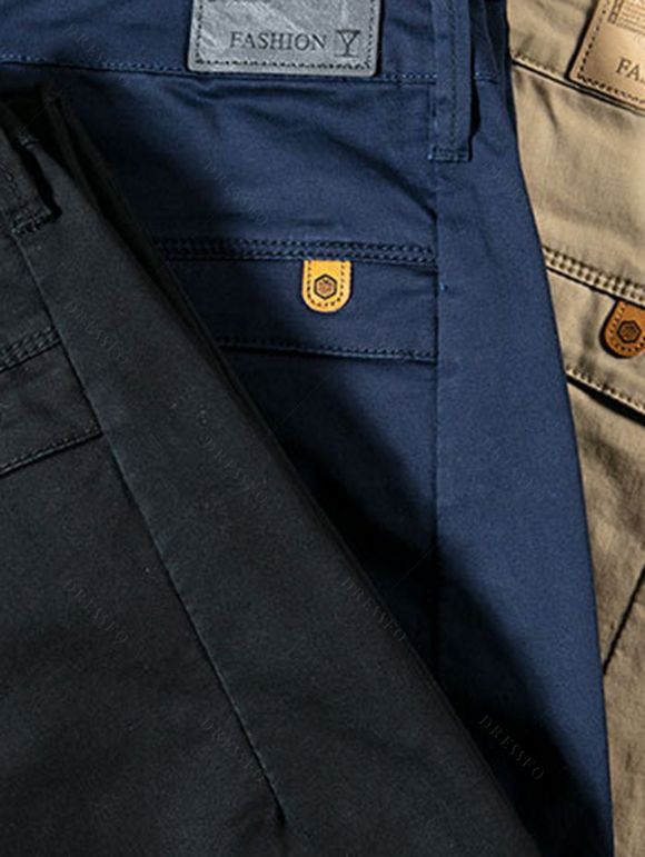 Men's Suit Pants Solid Color High Waisted Straight Pants - Cadetblue 2XL