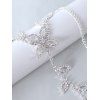 Beach Vacation Foot Chain Rhinestone Floral Leaf Toe Ring Rhinestone Anklet - Argent 