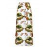 Vacation Couple Outfit Tassel Tank Top Tropical Leaf Print Belt Pants and Shirt Shorts Set - Blanc S | US 4