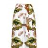 Vacation Couple Outfit Tassel Tank Top Tropical Leaf Print Belt Pants and Shirt Shorts Set - Blanc S | US 4
