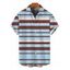 Men's Vacation Shirt Colorful Striped Print Button Up Shirt - Bleu Toile de Jean 5XL