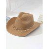 Beach Hat Packable Straw Woven Hat - Brun 