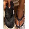 Beach Thong Sandals Rhinestone Sandals - Noir EU 43