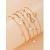 4 Pcs Beach Ankle Chain Star Butterfly Infinity Charm Multilayer Anklet Chain Set - d'or 