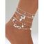 4 Pcs Beach Ankle Chain Star Butterfly Infinity Charm Multilayer Anklet Chain Set - Argent 