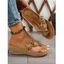 Casual Outdoor Sandals Floral Embellishment Thong Wedge Heel Sandals - Brun Légère EU 43