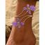 Minimalist Beach Ankle Chain Enamel Flower Vintage 3D Floral Anklet Chain - Pourpre 