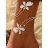 Minimalist Beach Ankle Chain Enamel Flower Vintage 3D Floral Anklet Chain - Blanc 