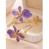 Minimalist Beach Ankle Chain Enamel Flower Vintage 3D Floral Anklet Chain - Pourpre 