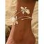 Minimalist Beach Ankle Chain Enamel Flower Vintage 3D Floral Anklet Chain - Pourpre 