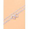 Beach Ankle Chain Double Heart Rhinestone Anklet Chain - Blanc 