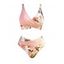 Vacation Swimsuit Colorblock Hibiscus Floral Leaf Print Twist Swimwear Set - Rose clair XL | US 10