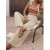Vacation Wide Leg Jumpsuit Bohemian Zig Zag Print Tied Shoulder Pocket Jumpsuit - café lumière XL | US 10