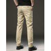 Men's Suit Pants Solid Color High Waisted Straight Pants - café lumière 2XL