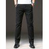 Men's Suit Pants Solid Color High Waisted Straight Pants - Noir 3XL