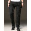 Men's Suit Pants Solid Color High Waisted Straight Pants - Noir 3XL