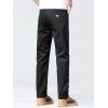 Men's Casual Pants Solid Color Pocket Zip Fly Straight Long Pants - Noir 5XL