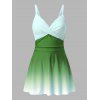 Maillot de bain une pièce de plage à imprimé ombré croisé froncé - Vert clair L | US 8