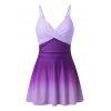 Maillot de bain une pièce de plage à imprimé ombré croisé froncé - Pourpre M | US 6