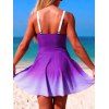 Maillot de bain une pièce de plage à imprimé ombré croisé froncé - Pourpre S | US 4