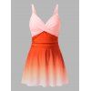 Maillot de bain une pièce de plage à imprimé ombré croisé froncé - Orange S | US 4