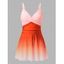 Maillot de bain une pièce de plage à imprimé ombré croisé froncé - Orange XL | US 10