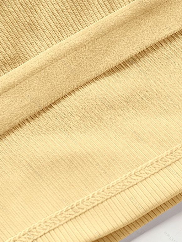 Textured Solid Color Tank Top Padded Sleeveless Cropped Top - Jaune XL | US 12