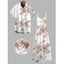 Vacation Couple Outfit Lily Floral Bud Print Pocket Spaghetti Strap Dress and Shirt Set - Blanc S | US 4