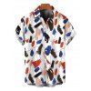 Men's Vacation Shirt Abstract Art Graffiti Color Block Print Button Up Shirt - Blanc 5XL
