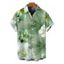 Men's Vacation Hawaii Shirt Bicolor Hibiscus Lily Floral Print Button Up Shirt - Vert clair 5XL