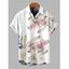 Men's Vacation Shirt Lily Flower Bud Print Button Up Shirt - Blanc 5XL
