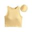 Textured Solid Color Tank Top Padded Sleeveless Cropped Top - Jaune XL | US 12