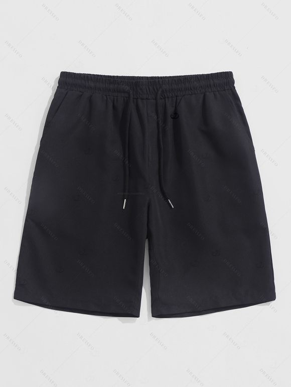 Vacation Couple Outfit Textured Tank Top Palm Leaf Print Belt Pants and Shirt Shorts Set - Noir S | US 4