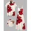 Vacation Couple Outfit Tropical Hibiscus Floral Print Pocket Dress and Shirt Set - Rouge Vineux S | US 4