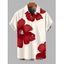 Men's Vacation Shirt Tropical Hibiscus Floral Print Button Up Shirt - Rouge Vineux 5XL