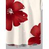 Men's Vacation Shirt Tropical Hibiscus Floral Print Button Up Shirt - Rouge Vineux 5XL