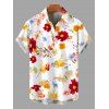 Men's Vacation Shirt Colorful Tropical Floral Print Button Up Shirt - multicolor 5XL